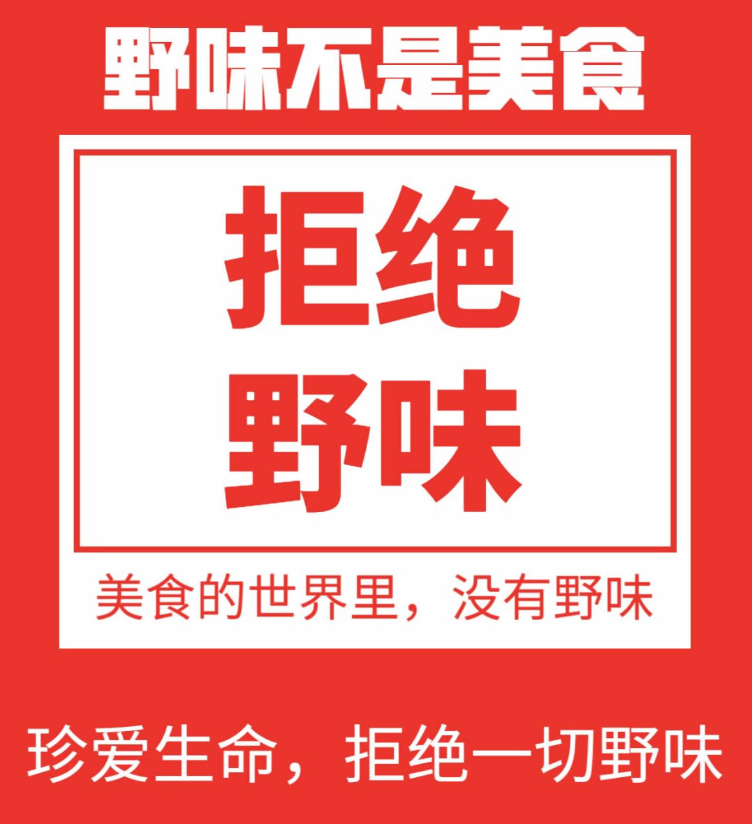 拒絕野味從我做起的說說 拒絕野味倡議圖片 拒絕野味從我做起的說說 拒絕野味倡議圖片